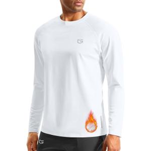 imageG Gradual Mens Thermal Shirts Long Sleeve Athletic Workout TShirts Crewneck Fleece Lind Base Layer for Men Cold WeatherWhite