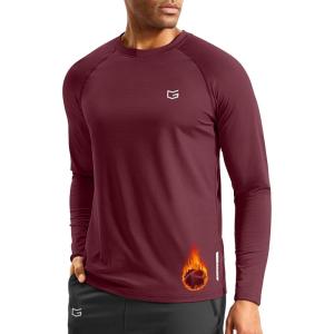 imageG Gradual Mens Thermal Shirts Long Sleeve Athletic Workout TShirts Crewneck Fleece Lind Base Layer for Men Cold WeatherWine