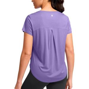imageG Gradual Womens Workout Tops Short Sleeve Lightweight Athletic Yoga Running Shirts Loose Fit Quick Dry Gym TShirtsHeather Purple