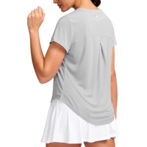 imageG Gradual Womens Workout Tops Short Sleeve Lightweight Athletic Yoga Running Shirts Loose Fit Quick Dry Gym TShirtsLight Grey