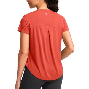 imageG Gradual Womens Workout Tops Short Sleeve Lightweight Athletic Yoga Running Shirts Loose Fit Quick Dry Gym TShirtsOrange Red
