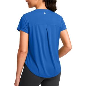 imageG Gradual Womens Workout Tops Short Sleeve Lightweight Athletic Yoga Running Shirts Loose Fit Quick Dry Gym TShirtsRoyal Blue