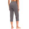 imageG Gradual Capri Pants for Women High Waist Workout Yoga Pants with Pockets Tummy Control Leggings Crop StraightDusty Grey