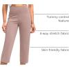 imageG Gradual Capri Pants for Women High Waist Workout Yoga Pants with Pockets Tummy Control Leggings Crop StraightMauve Pink