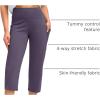 imageG Gradual Capri Pants for Women High Waist Workout Yoga Pants with Pockets Tummy Control Leggings Crop StraightPurple