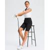 imageG Gradual Womens Golf Shorts with Pockets 9 Knee Length Stretch Quick Dry Bermuda Long Shorts for Women Casual WorkBlack