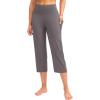 imageG Gradual Capri Pants for Women High Waist Workout Yoga Pants with Pockets Tummy Control Leggings Crop StraightDusty Grey