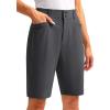 imageWomens Golf Hiking Shorts 9quot Stretch Quick Dry Cargo Bermuda Long Shorts Knee Length with Pockets for WomenDark Grey