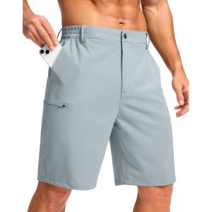 imageG Gradual Mens Casual Shorts 9quot Lightweight 4 Pockets Stretch QuickDry Summer Shorts for Golf Work Hiking Trips 9quot Light Grey 4XL