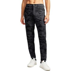 imageG Gradual Mens Stretch Golf Pants with 6 Pockets Slim Fit Dress Pants for Men Travel Casual Work Grey camo S