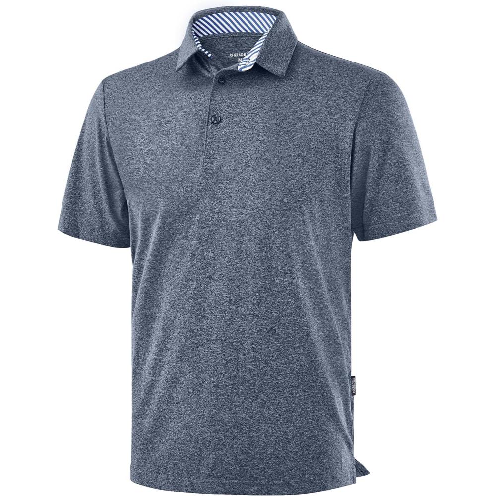 imageGolf Shirts Heather Polo Short Sleeve Dry Fit Lightweight Moisture Wicking Collared Shirts Casual Athletic BusinessDark Blue