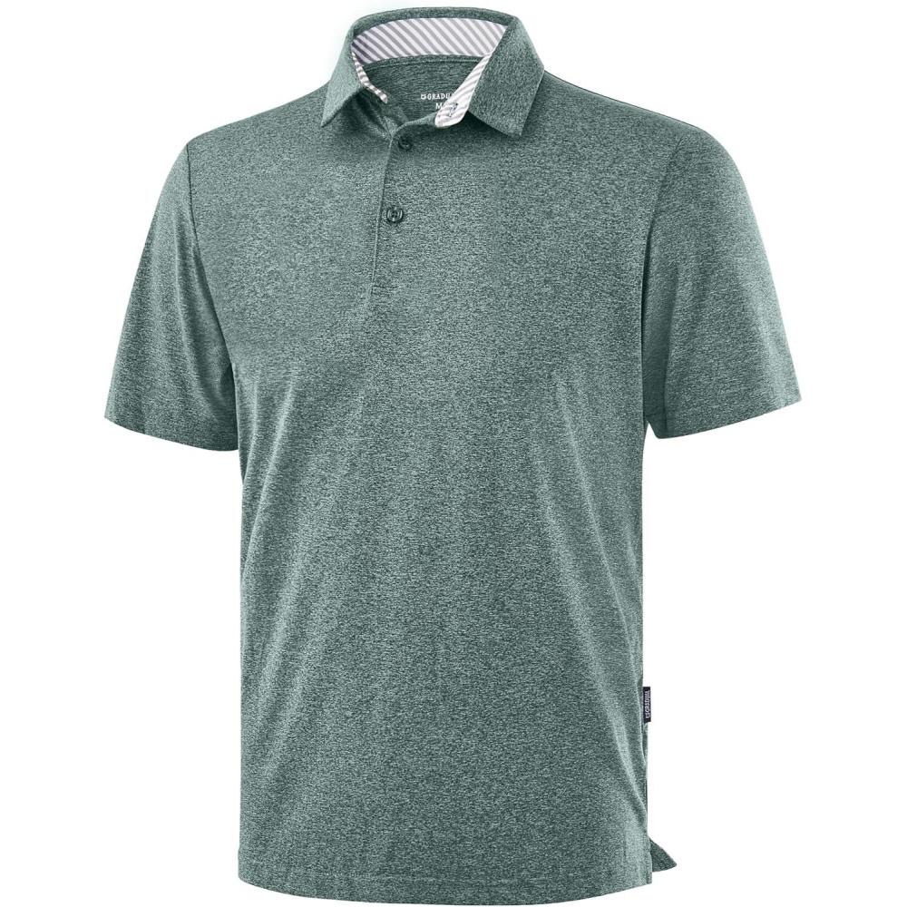 imageGolf Shirts Heather Polo Short Sleeve Dry Fit Lightweight Moisture Wicking Collared Shirts Casual Athletic BusinessGrey Sage
