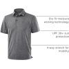 imageGolf Shirts Heather Polo Short Sleeve Dry Fit Lightweight Moisture Wicking Collared Shirts Casual Athletic BusinessCharcoal