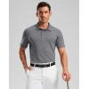 imageGolf Shirts Heather Polo Short Sleeve Dry Fit Lightweight Moisture Wicking Collared Shirts Casual Athletic BusinessCharcoal