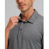 imageGolf Shirts Heather Polo Short Sleeve Dry Fit Lightweight Moisture Wicking Collared Shirts Casual Athletic BusinessCharcoal