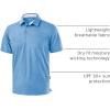 imageGolf Shirts Heather Polo Short Sleeve Dry Fit Lightweight Moisture Wicking Collared Shirts Casual Athletic BusinessLake Blue