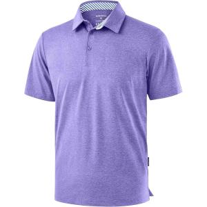 imageGolf Shirts Heather Polo Short Sleeve Dry Fit Lightweight Moisture Wicking Collared Shirts Casual Athletic BusinessPurple