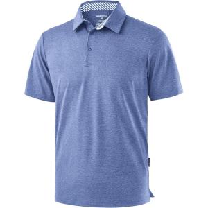 imageGolf Shirts Heather Polo Short Sleeve Dry Fit Lightweight Moisture Wicking Collared Shirts Casual Athletic BusinessRoyal Blue