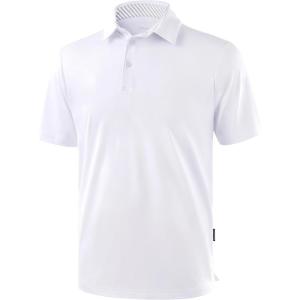 imageGolf Shirts Heather Polo Short Sleeve Dry Fit Lightweight Moisture Wicking Collared Shirts Casual Athletic BusinessWhite