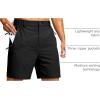 imageG Gradual Mens Shorts 7quot Lightewight Casual Shorts for Men Quick Dry Stretch Hiking Golf Shorts with 3 Zipper Pockets SummerBlack