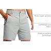 imageG Gradual Mens Shorts 7quot Lightewight Casual Shorts for Men Quick Dry Stretch Hiking Golf Shorts with 3 Zipper Pockets SummerBright Gray