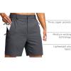 imageG Gradual Mens Shorts 7quot Lightewight Casual Shorts for Men Quick Dry Stretch Hiking Golf Shorts with 3 Zipper Pockets SummerCharcoal
