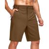 imageG Gradual Mens Shorts 7quot Lightewight Casual Shorts for Men Quick Dry Stretch Hiking Golf Shorts with 3 Zipper Pockets SummerDark Brown