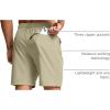 imageG Gradual Mens Shorts 7quot Lightewight Casual Shorts for Men Quick Dry Stretch Hiking Golf Shorts with 3 Zipper Pockets SummerLight Khaki