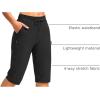 imageG Gradual Womens 15 Long Shorts Below The Knee Hiking Cargo Capris Stretch Quick Dry Bermuda Shorts for Women with PocketsBlack