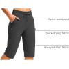 imageG Gradual Womens 15 Long Shorts Below The Knee Hiking Cargo Capris Stretch Quick Dry Bermuda Shorts for Women with PocketsDark Grey