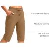 imageG Gradual Womens 15 Long Shorts Below The Knee Hiking Cargo Capris Stretch Quick Dry Bermuda Shorts for Women with PocketsDark Khaki