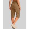 imageG Gradual Womens 15 Long Shorts Below The Knee Hiking Cargo Capris Stretch Quick Dry Bermuda Shorts for Women with PocketsDark Khaki