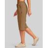 imageG Gradual Womens 15 Long Shorts Below The Knee Hiking Cargo Capris Stretch Quick Dry Bermuda Shorts for Women with PocketsDark Khaki