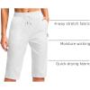 imageG Gradual Womens 15 Long Shorts Below The Knee Hiking Cargo Capris Stretch Quick Dry Bermuda Shorts for Women with PocketsDwhite