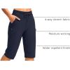 imageG Gradual Womens 15 Long Shorts Below The Knee Hiking Cargo Capris Stretch Quick Dry Bermuda Shorts for Women with PocketsNavy