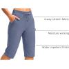 imageG Gradual Womens 15 Long Shorts Below The Knee Hiking Cargo Capris Stretch Quick Dry Bermuda Shorts for Women with PocketsSlate Blue
