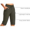imageG Gradual Womens 15 Long Shorts Below The Knee Hiking Cargo Capris Stretch Quick Dry Bermuda Shorts for Women with PocketsSlate Green