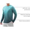 imageMens Sun Protection Long Sleeve Shirts UPF 50 Rash Guard for Men SPF UV Fishing Hiking Running Workout Athletic ShirtGradient Green Grey