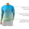 imageMens Sun Protection Long Sleeve Shirts UPF 50 Rash Guard for Men SPF UV Fishing Hiking Running Workout Athletic ShirtGradient Green Yellow