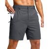 imageG Gradual Mens Shorts 7quot Lightewight Casual Shorts for Men Quick Dry Stretch Hiking Golf Shorts with 3 Zipper Pockets SummerCharcoal