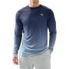 imageMens Sun Protection Long Sleeve Shirts UPF 50 Rash Guard for Men SPF UV Fishing Hiking Running Workout Athletic ShirtGradient Blue Grey