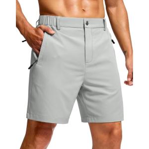 imageG Gradual Mens Shorts 7quot Lightewight Casual Shorts for Men Quick Dry Stretch Hiking Golf Shorts with 3 Zipper Pockets SummerBright Gray