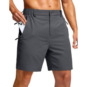 imageG Gradual Mens Shorts 7quot Lightewight Casual Shorts for Men Quick Dry Stretch Hiking Golf Shorts with 3 Zipper Pockets SummerCharcoal