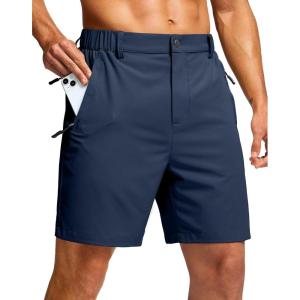 imageG Gradual Mens Shorts 7quot Lightewight Casual Shorts for Men Quick Dry Stretch Hiking Golf Shorts with 3 Zipper Pockets SummerNavy