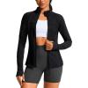 imageG Gradual Workout Jackets for Woman HipLength Slim Fit Zip Up 4 Pockets Athletic Jacket Spring Gym Running ClothesBlack