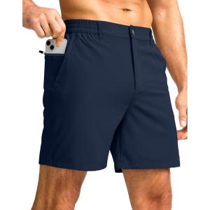imageG Gradual Mens Casual Shorts 5quot Lightweight Golf Shorts for Men Stretch with 3 Pockets Quick Dry Breathable Work Shorts Navy