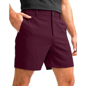 imageG Gradual Mens Casual Shorts 5quot Lightweight Golf Shorts for Men Stretch with 3 Pockets Quick Dry Breathable Work Shorts Wine