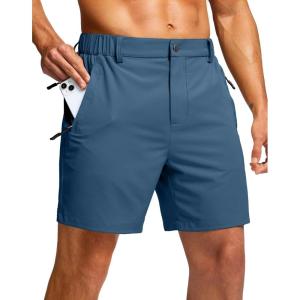 imageG Gradual Mens Hiking Shorts 5quot Lightewight Casual Shorts for Men Quick Dry Stretch Golf Shorts with 3 Zipper Pockets SummerTibetan Blue3XL