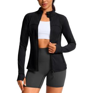 imageG Gradual Workout Jackets for Woman HipLength Slim Fit Zip Up 4 Pockets Athletic Jacket Spring Gym Running ClothesBlack