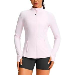 imageG Gradual Workout Jackets for Woman HipLength Slim Fit Zip Up 4 Pockets Athletic Jacket Spring Gym Running ClothesLight Pink